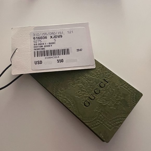 COTTON JERSEY T-SHIRT WITH GUCCI MIRROR PRINT - Picture 10 of 10